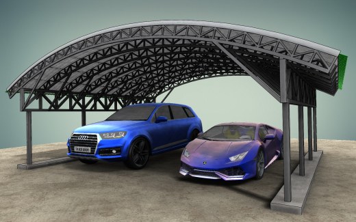 Carport mod停车棚3D数模图纸 STEP格式缩略图